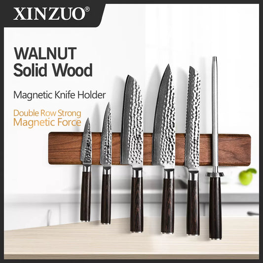 Walnut Space-Saving Magnetic Knife Magic™