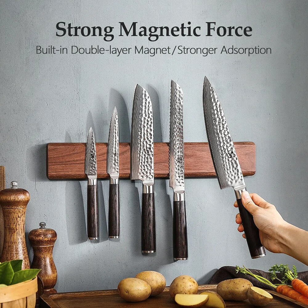 Walnut Space-Saving Magnetic Knife Magic™