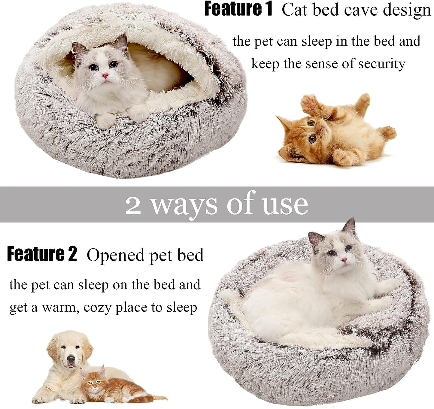 Winter Plushy Bed - Anti-Anxiety Pet Bed